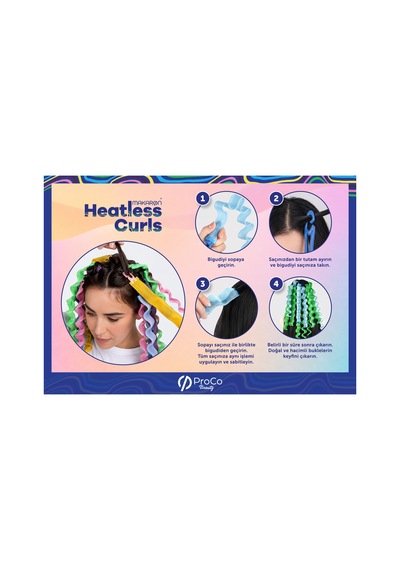 Makaron Heatless Curls - Isısız Bukleler Çantalı Bigudi Seti - Yüksek Kalite Çok Renkli Çok Renkli