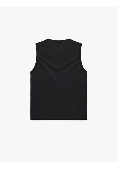Koton Regular Fit Kolsuz Bisiklet Yaka Baskılı Spor Atlet Siyah 7wam30007nk