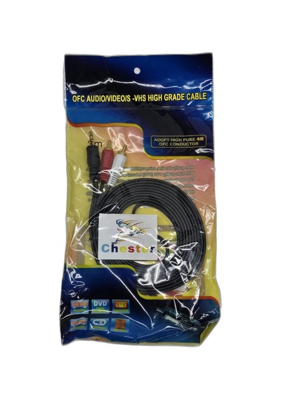 3 Metre 2 Rca To Aux Kablo - 3.5 Mm Stereo Jack Ses Aktarım Kablosu - Kırmızı Beyaz Tos Fiş