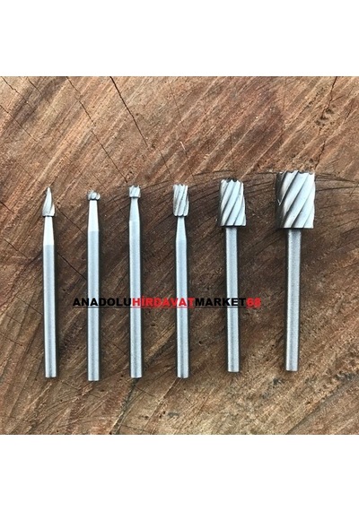 3W Çelik 6Pcs Hss Ahşap Oyma Seti Freze Seti Gravür Ucu