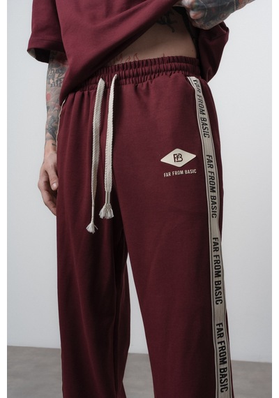 Respire Erkek Ffb Şerit Detaylı Regular Fit Eşofman Takımı Bordo