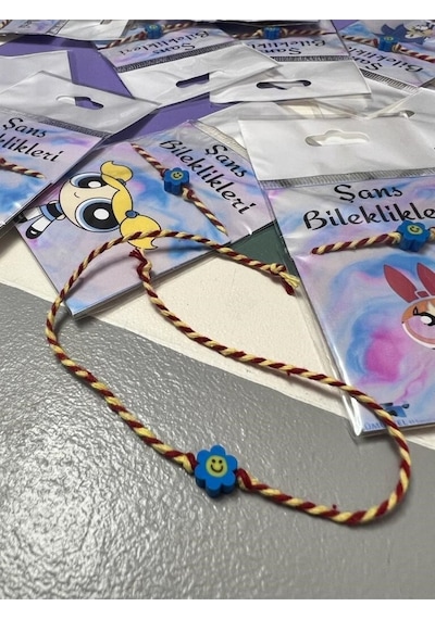 Gümüştel El Sanatları El Yapımı Fimo Karekterli Özel Kartlı Bileklik Çok Renkli