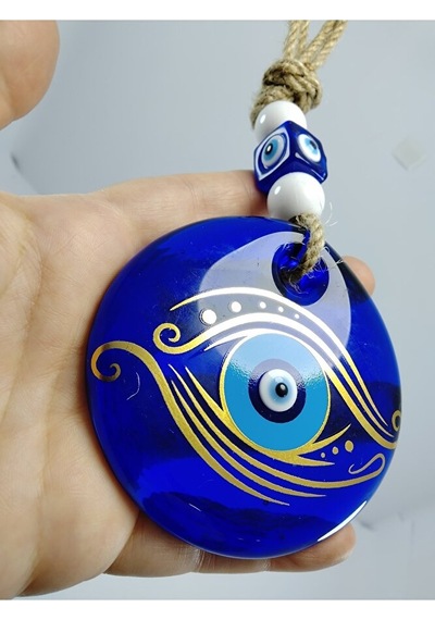 Nazar Boncuğu Duvar Dekoru 7 Cm El Yapımı Cam Özel Tasarım Çiçekl