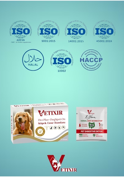 Köpek Bitkisel İç Dış Bit Pire Uzaklaştırıcı Damla Ve Tablet 5 Damla 3 Tablet