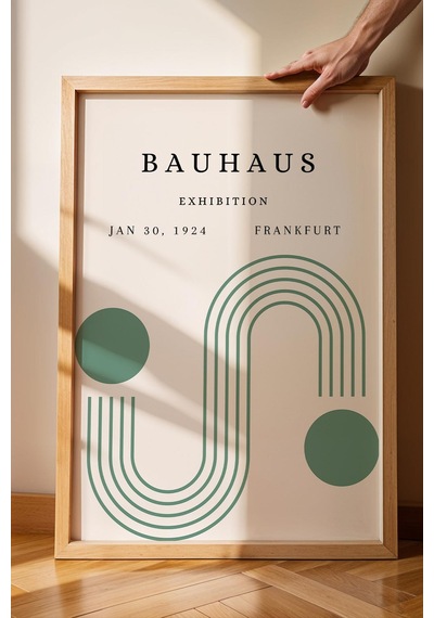 Bauhaus 1924 Frankfurt Sergi Posteri Çerçeveli Tablo - Eklektik Tarz Duvar Dekoru