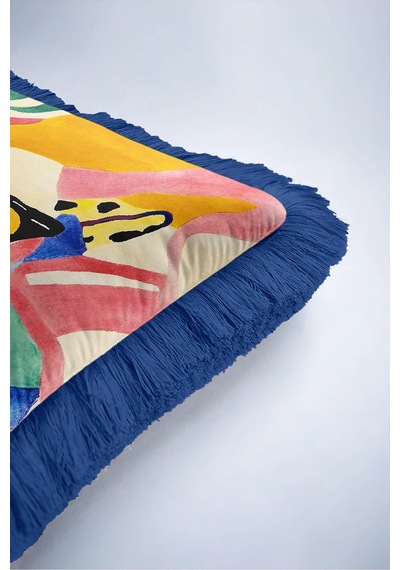 Pop Art Kedi Figürlü Renkli Saçaklı Yastık Kılıfı - Soyut Mavi Lacivert Püsküllü Kırlent Kılıfı Sessiz Kanyon Nova Pop Art Kedi Figürlü Renkli Saçaklı Yastık Kılıfı - Soyut Mavi Lacivert Püsküllü Kırlent Kılıfı Sessiz Kanyon Nova