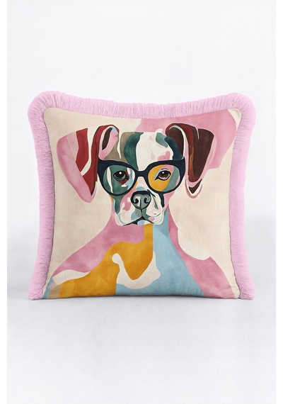 Pop Art Köpek Figürlü Renkli Saçaklı Yastık Kılıfı-sanatsal Bohem Krem Pembe Püsküllü Kırlent Kılıfı Sessiz Ufuk Halo Pop Art Köpek Figürlü Renkli Saçaklı Yastık Kılıfı-sanatsal Bohem Krem Pembe Püsküllü Kırlent Kılıfı Sessiz Ufuk Halo