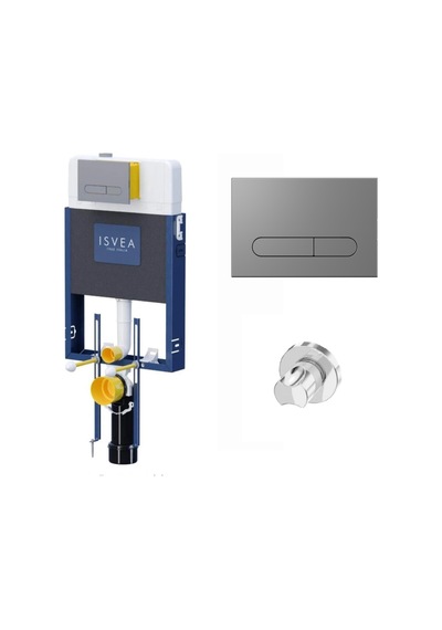 Isvea Durezza Tuğla Gömme Rezervuar+s.valf+m.krom K.panel 52drs0101ı Beyaz