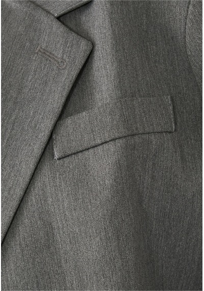 Reborn Society Kadınlar Için Şık Yaka Detaylı Crop Blazer Gri