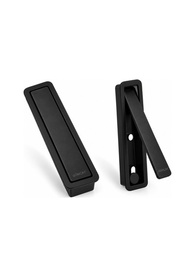 Basmalı Kapaklı Gömme Kulp 96mm Siyah