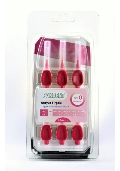 Pakdent Arayüz Fırçası U Tipi 0,4 Mm 6'lı Pembe
