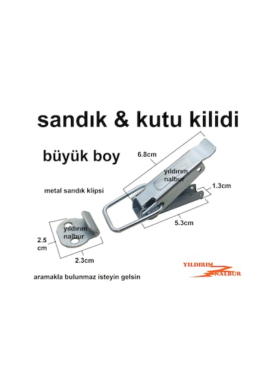 4 ADET SANDIK KLİPS KUTU KİLİDİ BÜYÜK BOY METAL ÇEKTİRME KİLİT