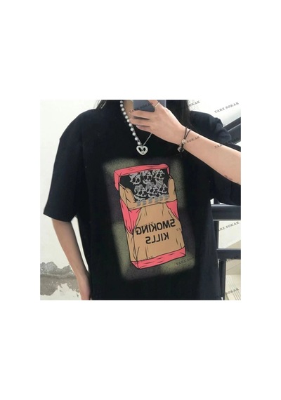 Y2k Unisex Harajuka Anime Retro Kawai Kuromi T-shirt Kod Rertr Tarzsokak 6705 Beyaz