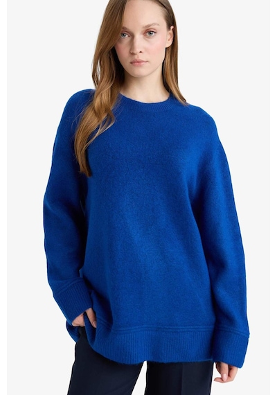 Defacto Loose Fit Bisiklet Yaka Triko Kazak Tunik G7239ax25cwbe835 Mavi-be835