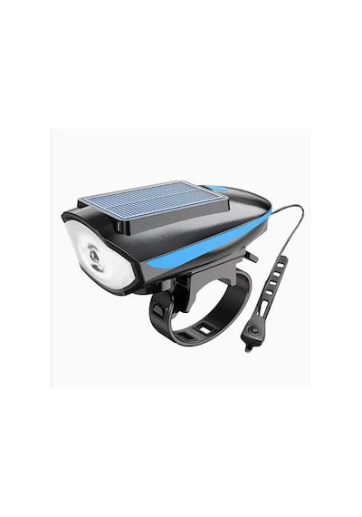 Forte Gt Bisiklet Ön Farı 250 Lm Korna 140db Usb Solar Şarjlı Mavi Xbyc 6163 Mavi