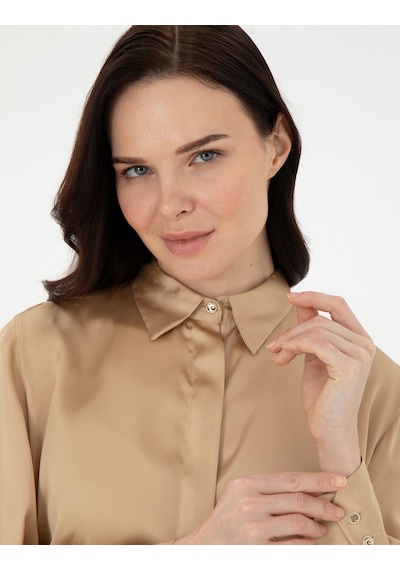 Pierre Cardin Kadın Bej Gömlek Desenli 50296330-vr011 Bej