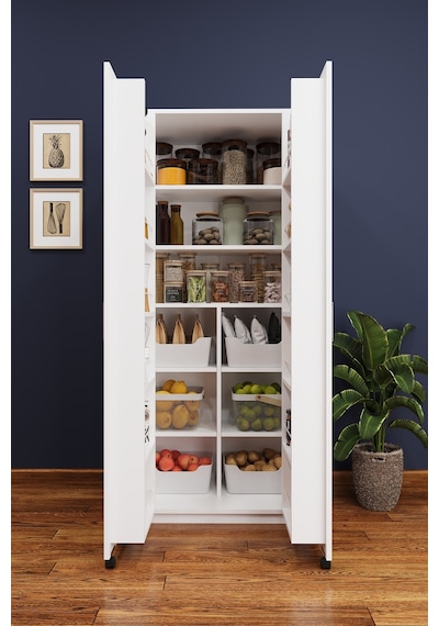 Asra Trend MK-01 %100 MDF 80x180 cm Çok Amaçlı Mutfak Kiler Dolabı Kapak İçi Raflı Erzak Dolabı Beyaz Asra Trend MK-01 %100 MDF 80x180 cm Çok Amaçlı Mutfak Kiler Dolabı Kapak İçi Raflı Erzak Dolabı Beyaz