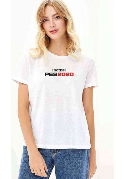 Pes 2020 S Baskılı Beyaz Kadın Tshirt