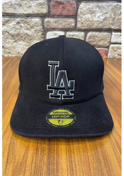 Hamze La Losangeles Nakışlı Hiphop Snapback Rapper Drip Şapka Cap Siyah