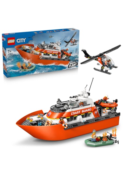 LEGO® City Sahil Güvenlik Kurtarma Botu ve Helikopteri 60504 -7 Yaş ve Üzeri Çocuklar için Yaratıcı Oyuncak Yapım Seti (742 Parça)