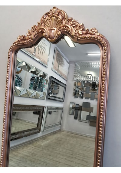 Ayna Denizi Princess Great Copper Gold Model Rose Gold Altın Renk Dekoratif Boy Aynası Altın - Rose Gold