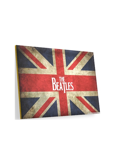 Cakasepetim İngiliz Bayrağı Üzerinde The Beatles Ahşap Mdf Tablo