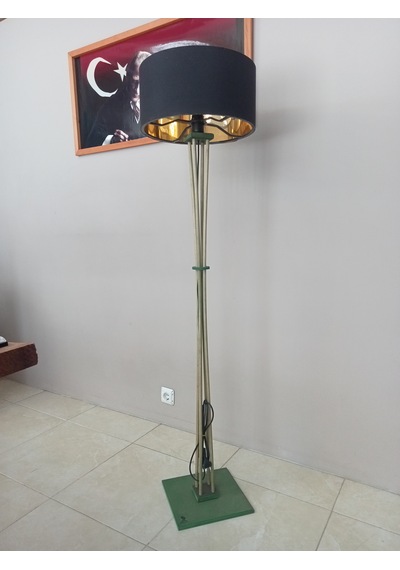 Siyah-gold Başlık Ahşap Lambader- Orman Yeşili Altın - Siyah