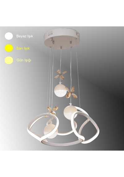 Tt307-3tpl-by Helezon Modeli Mat Beyaz 3 Toplu 3 Renk Modüllü Led Beyaz