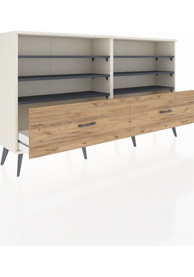 Arges Konsol 6 Raflı 2 Çekmeceli 176x30x99 Aytaşı-antrasit/çam Aytaşı-antrasit/çam Arges Konsol 6 Raflı 2 Çekmeceli 176x30x99 Aytaşı-antrasit/çam Aytaşı-antrasit/çam