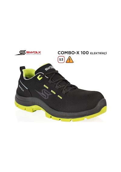 Swolx Combo-x 100 S3 Elektrikçi İş Ayakkabısı Siyah