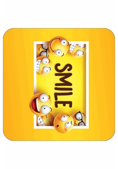 Sarı Smiley Banyo Halısı Klozet Takımı Paspas Seti Bs300n11