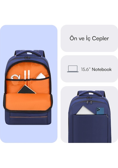 Mack Mcc-006bl 15.6 Offıce Notebook Sırt Çantası Lacivert siyah
