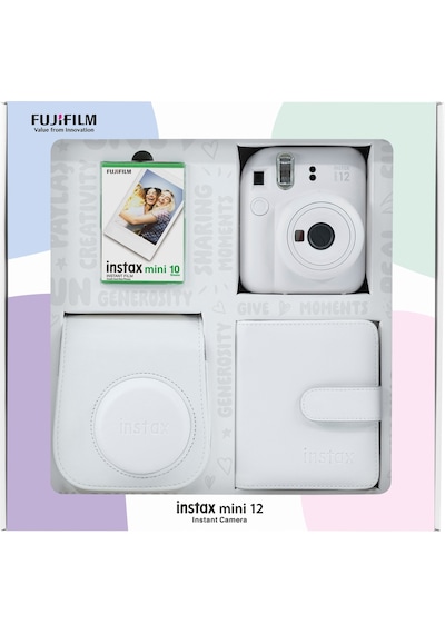Fujifilm İnstax Mini 12 Fotoğraf Makinesi + 10'lu Film + Kare Albüm + Deri Kılıf Seti