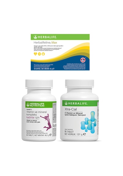 Herbalife Kadın Vitamini Extra-Cal Kalsiyum ve Max Omega-3 Birer