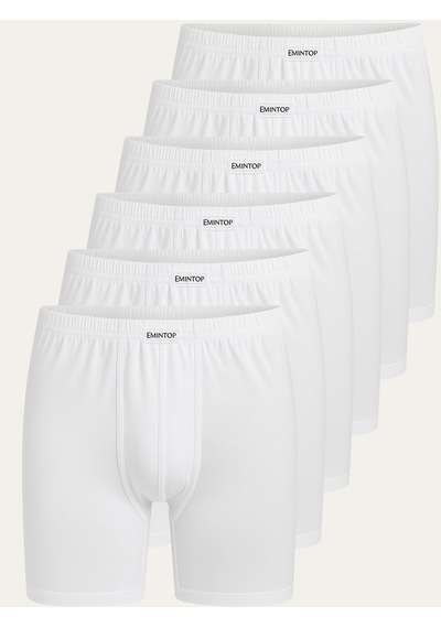 Mercan Erkek Boxer Short 6'lı - Beyaz Boxer Şort