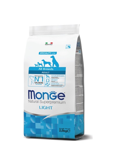 Monge Light Somonlu Pirinçli Yetişkin Diyet Köpek Maması 2,5 Kg