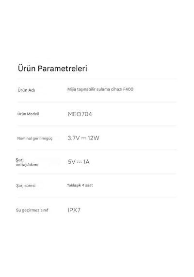 Xiaomi Mijia F400 Şarjlı Ağız Duşu Ve Diş Temizleme Cihazı - Yeni Teknoloji Cloud Sensing İle Hassas Diş Eti Bakımı - 100 Gün Şarj Süresi - Ipx7 Su Geçirmez - Diş Teli Uyumlu