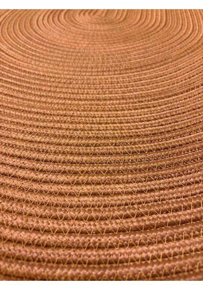 Mavaux Galileo Oval Jüt Yuvarlak Hasır Görünümlü Klasik Halı Kilim Tarçın