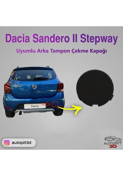 Dacia Sandero Iı Stepway 2017 Uyumlu Arka Tampon Çekme Kapağı