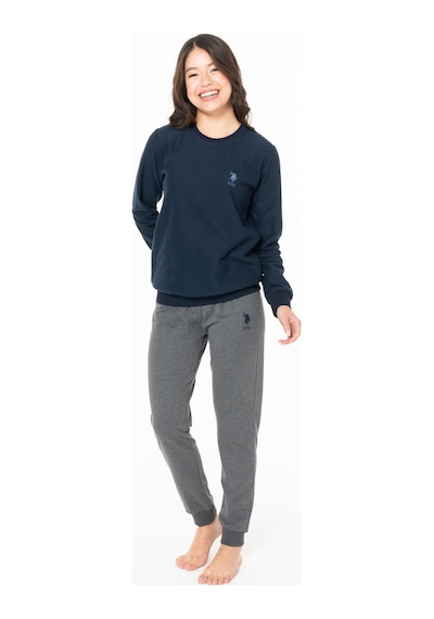 U.S. Polo Assn. Kadın Pamuklu Lisanslı Pijama Takımı 20125 Lacivert