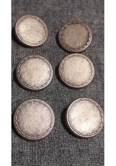 Antıkgümüş Kaplama Metal Düğme 45 Boy 30 Mm 6 Adet