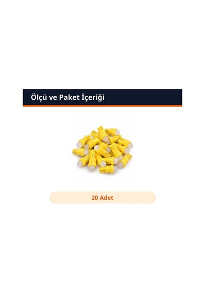 Trobus T5 Gösterge Ledi Ultra Parlak Turuncu 20 Adetlik Araç İçi Ampul Seti