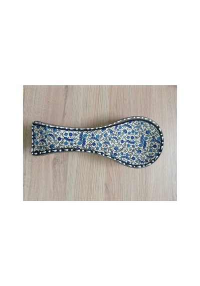 Bsg Design Store Seramik Kaşıklık Kepçe Altlığı Mavi Beyaz Çiçek Desenli Dekoratif Mutfak Aksesuarı Mavi - 945964786 Mavi
