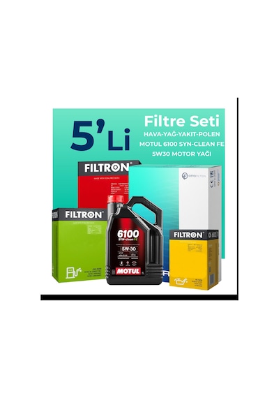Filtron Citroen Nemo 1.3 Dizel Filtre Bakım Seti Motul Motor Yağlı (2010-2017) 5 Li