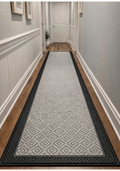 Mess Modern Dekoratif Yumuşak Dokulu Sisal Halı 3946 Antrasit Siyah Çok Renkli
