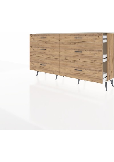 Arges Konsol 6 Çekmeceli 176x30x99 Çam-aytaşı/çam Çam-aytaşı/çam