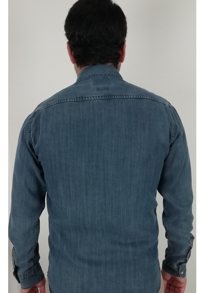 Tousus Slim Fit Kot Erkek Gömlek Slm-2008-tss Mavi