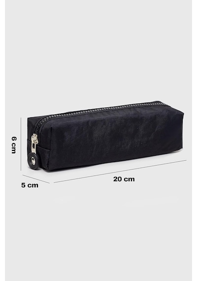 Kaff106 Krinkıl Kumaş Unisex Tek Bölmeli Suya Dayanıklı Parmak Kalemlik Kalem Kutusu Siyah Genel