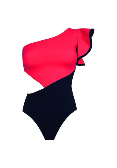 Deep Beach Kolu Volan Detaylı Asimetrik Mayo Db200743m 001