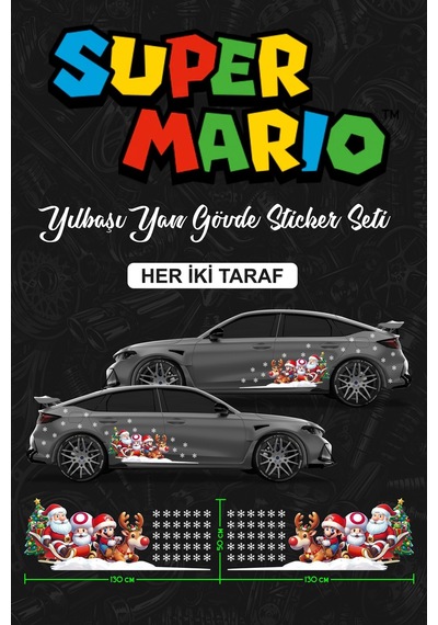 Super Marıo Yılbaşı Yan Gövde Sticker Seti Çift - 850203171